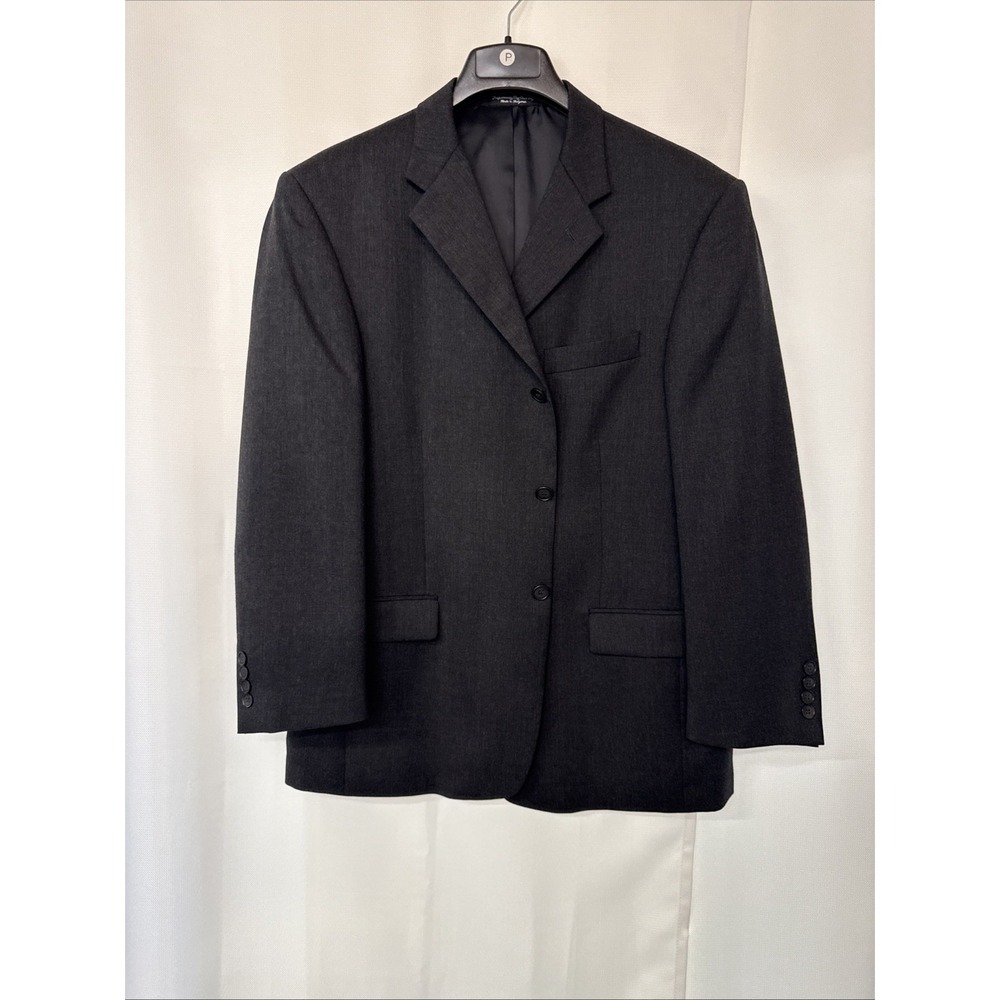 Perry Ellis Portfolio Blazer Jacket Men's 42S Charcoal 100% Wool Single Breasted